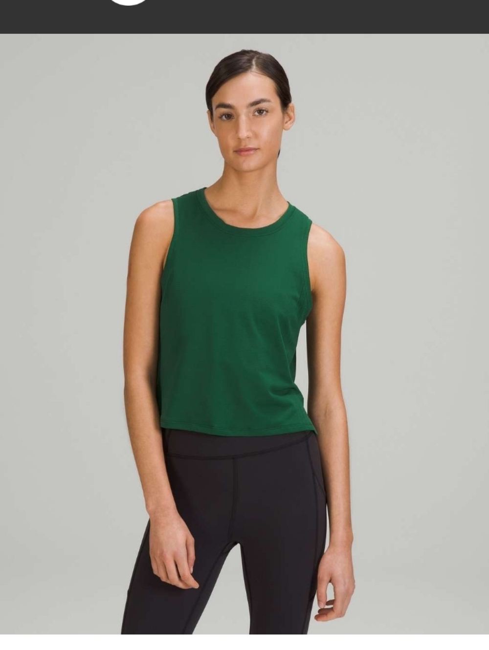 lululemon athletica Emerald Green Sleeveless Crop Tank